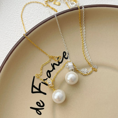 Simple Style Small Waist Jeweled Pendant Clavicle Chain S925