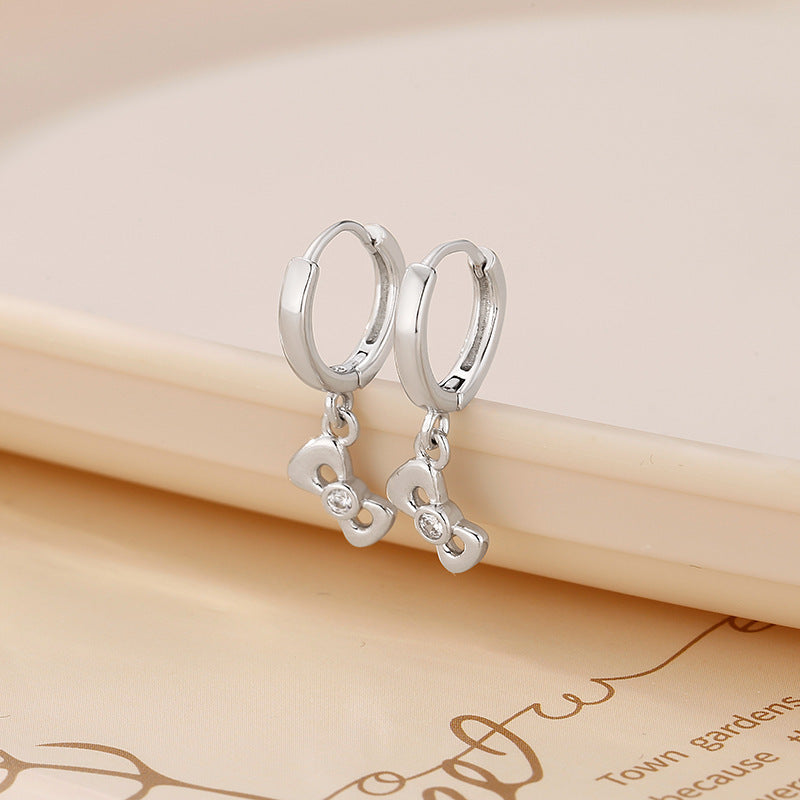 Niche Design Bow Zircon Earrings For Women