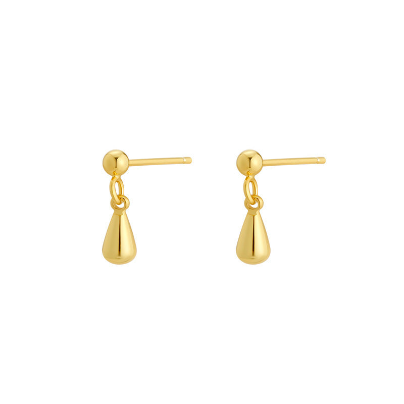 Niche Design Water Drop Ear Studs Women&