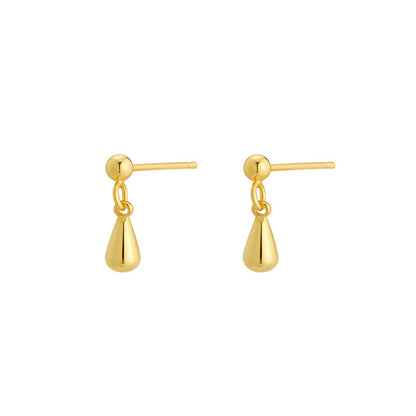 Niche Design Water Drop Ear Studs Women&