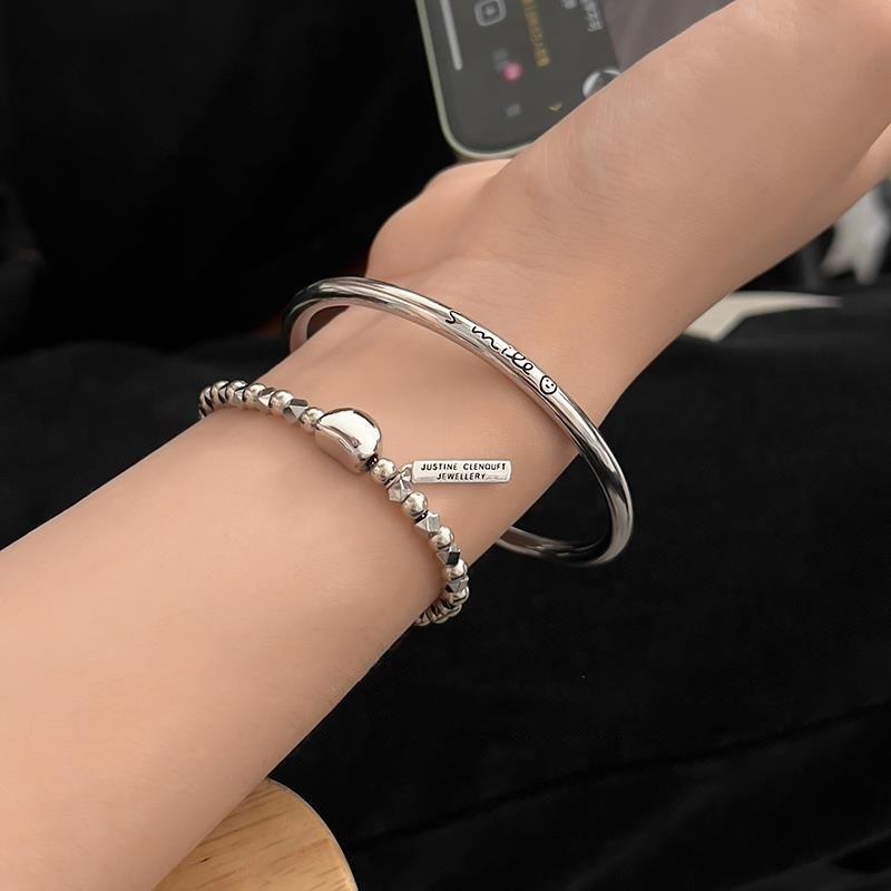 Simple Letter Smiling Face Bracelet Women&