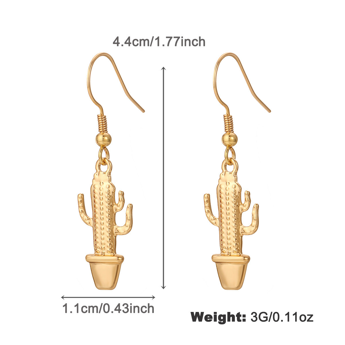 Enamel Drop Oil Cactus Earrings Fashion Retro