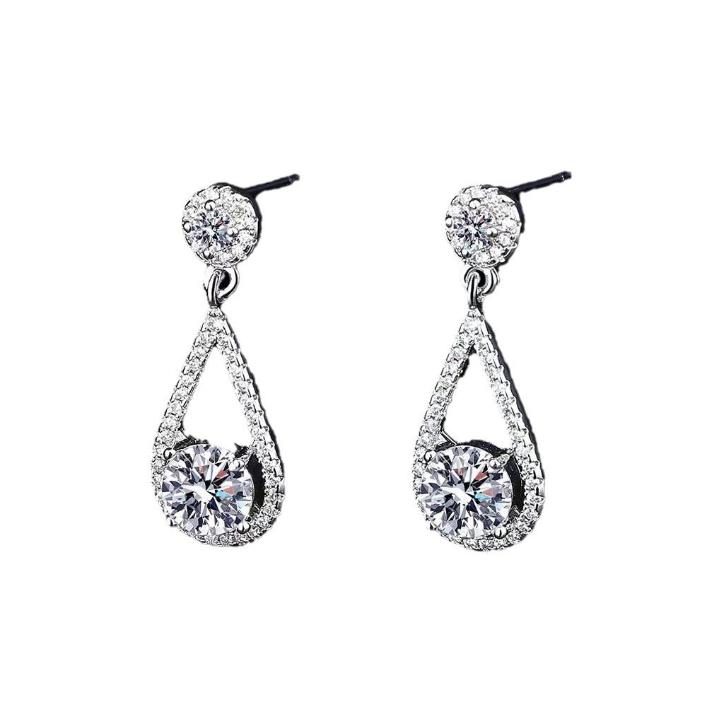 Fashion Jewelry Tassel Water Drop Eardrops Plated Sterling Silver