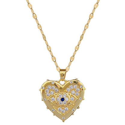 Love Eyes Full Diamond Light Luxury Temperament Necklace