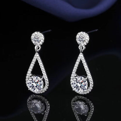 Fashion Jewelry Tassel Water Drop Eardrops Plated Sterling Silver