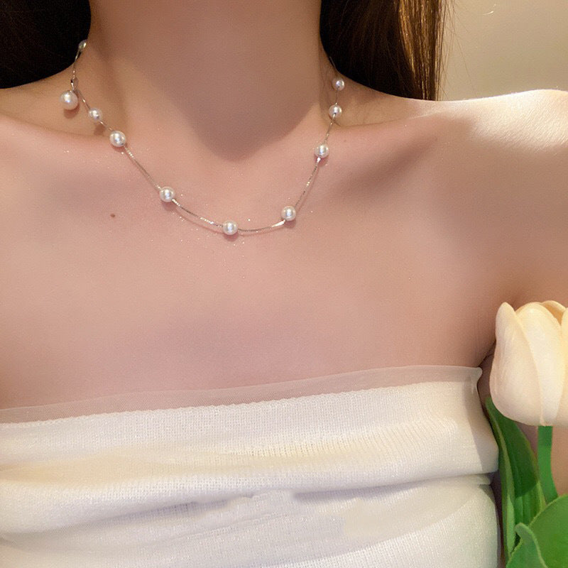 S925 Sterling Silver Multiple Ways To Wear Pearl Necklace