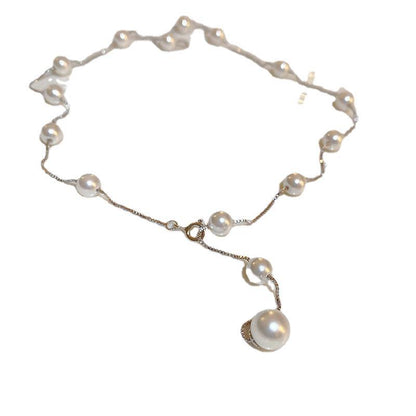 S925 Sterling Silver Multiple Ways To Wear Pearl Necklace